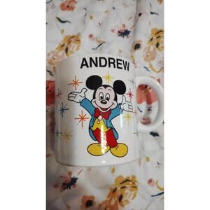 Disney World Coffee Cup Andrew Mickey Mouse Vintage 1988